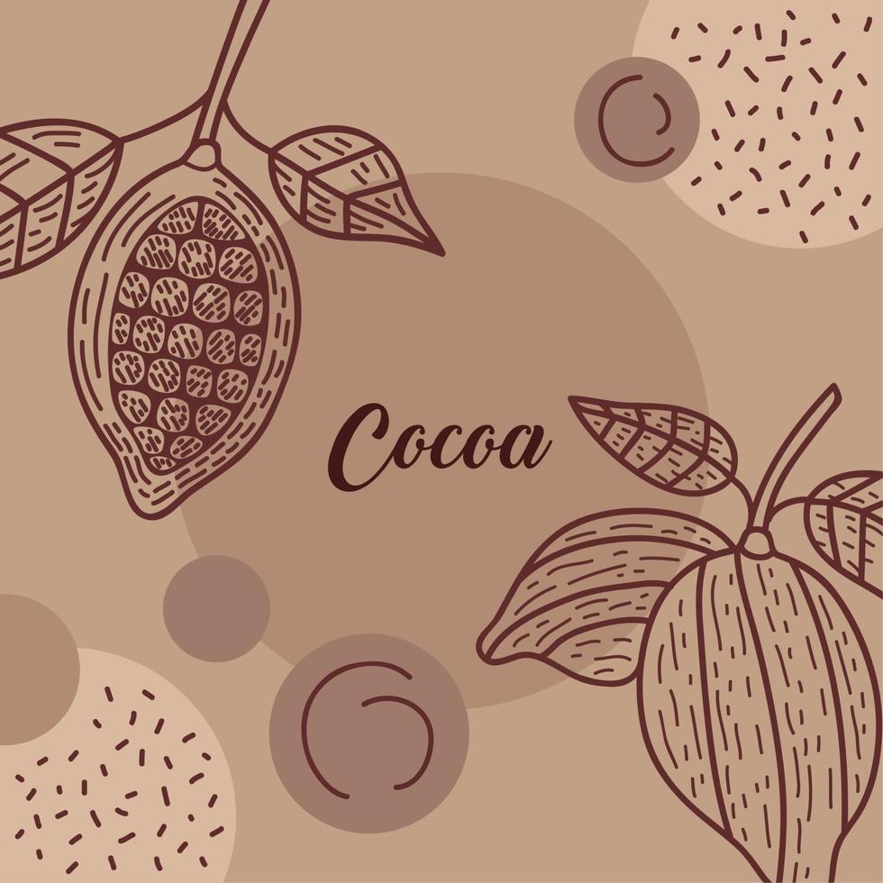 carte de lettrage de cacao vecteur