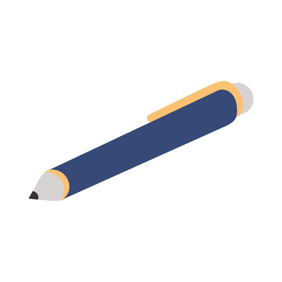 stylo bleu isométrique vecteur