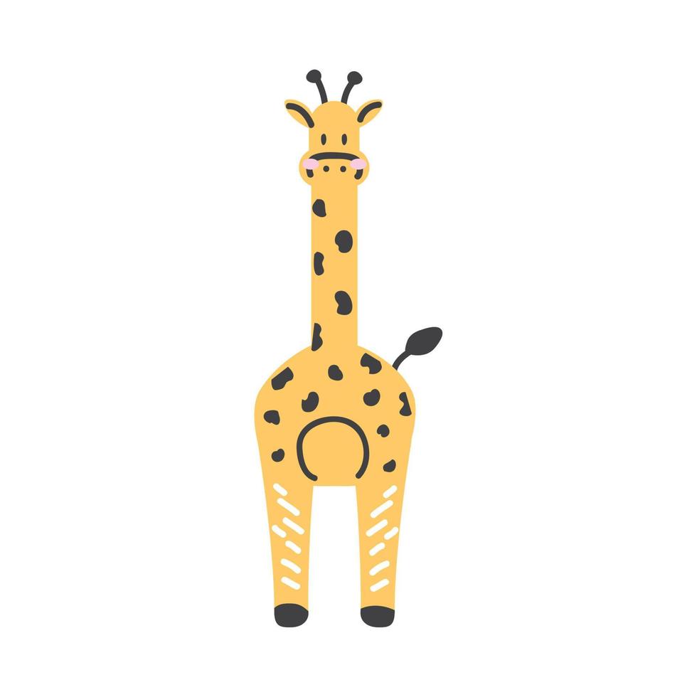 personnage de doodle girafe vecteur