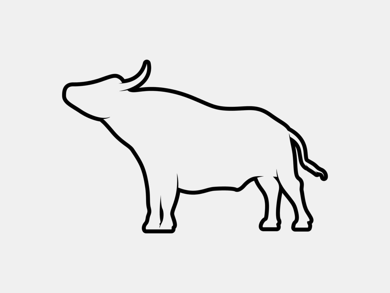 silhouette vecteur de contour de taureau