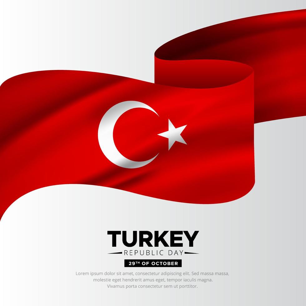 joyeux jour de la république de turquie vecteur de conception de modèle de fond