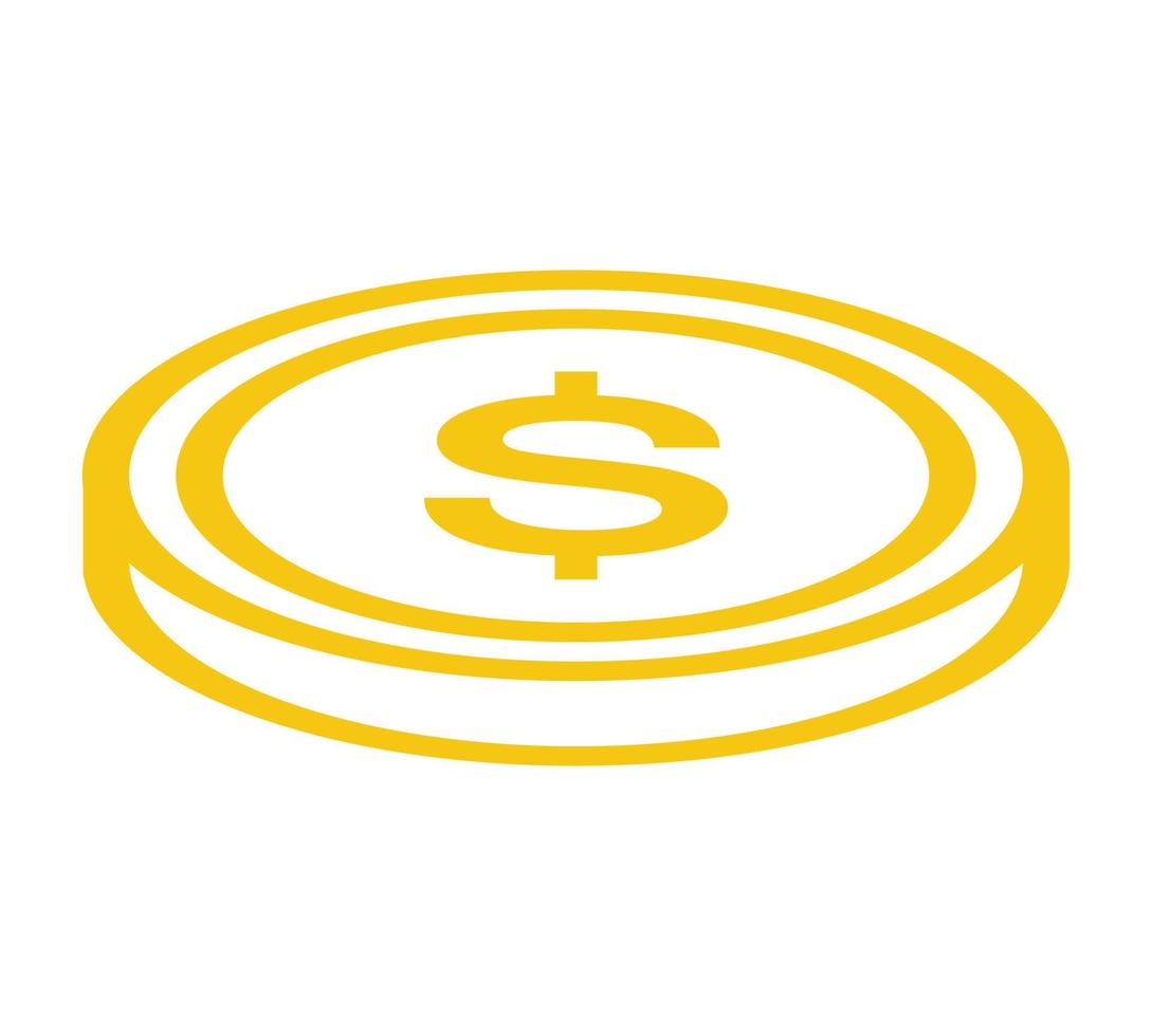 icône de la pièce d'or. conception d'argent. symbole plat du dollar d'or. illustration vectorielle vecteur