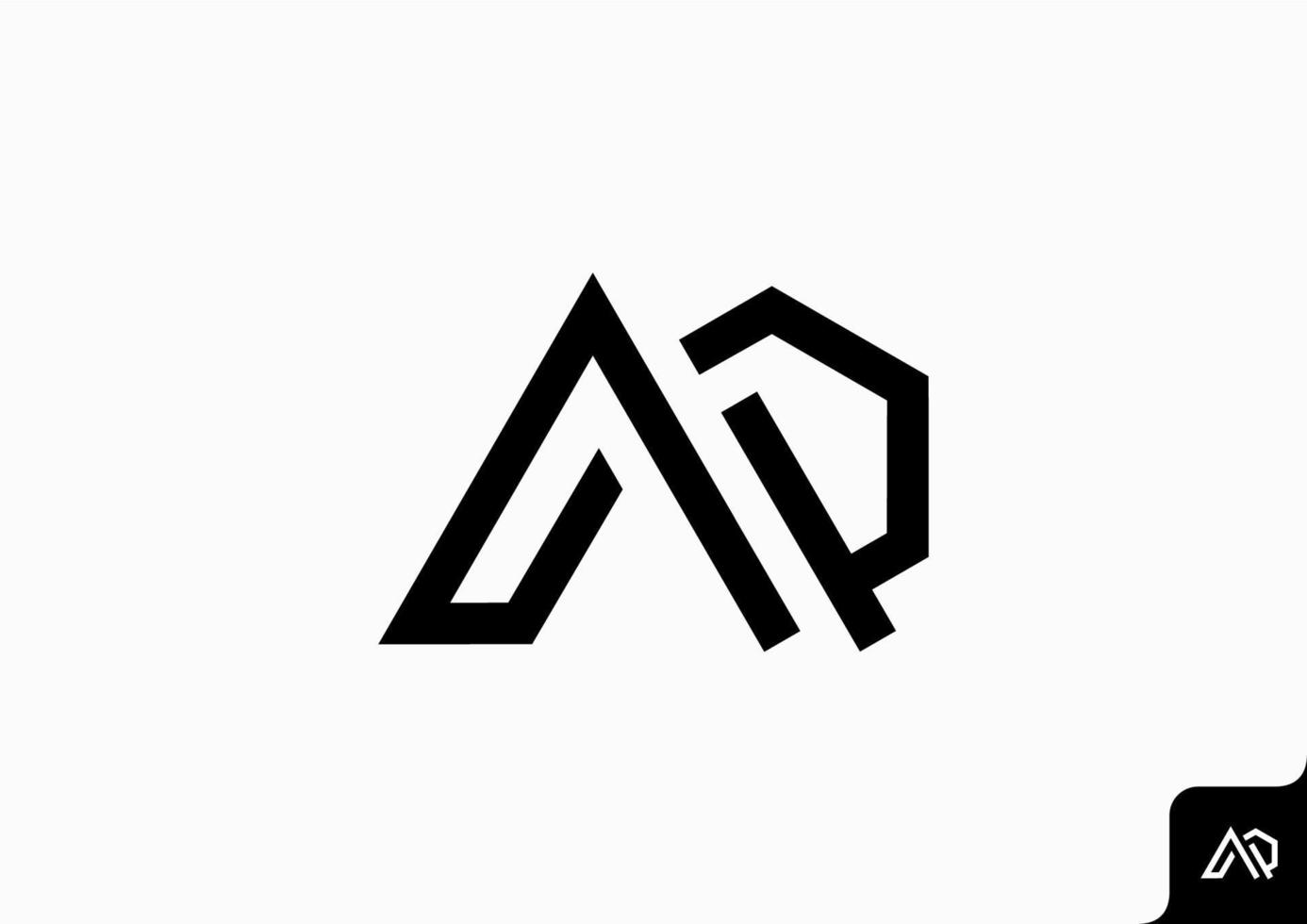 lettre aq qa icône logo plat minimaliste coloré noir et blanc vecteur