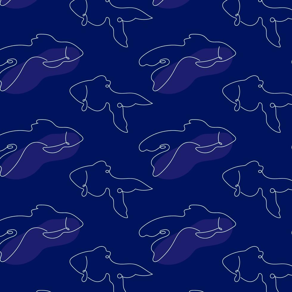 contour de poisson bleu. modèle sans couture de vecteur. Contexte vecteur