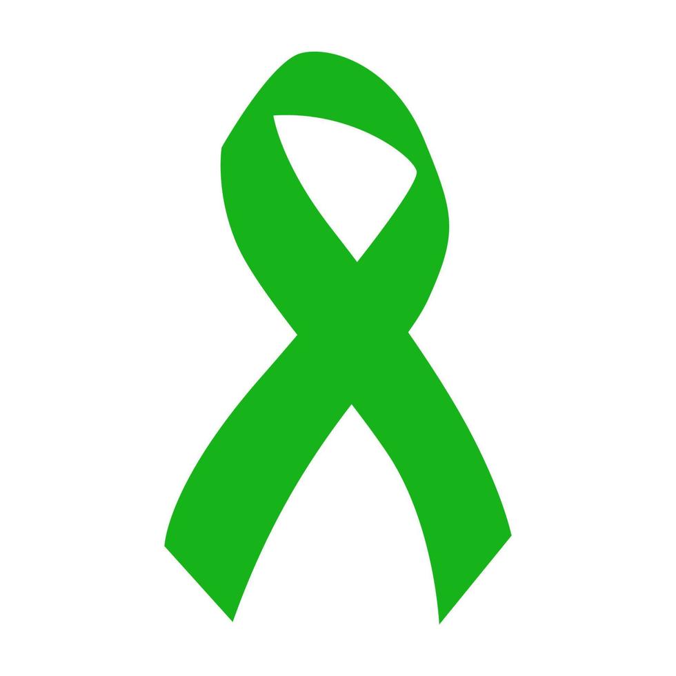 ruban vert. scoliose, santé mentale et autre symbole de sensibilisation. vecteur