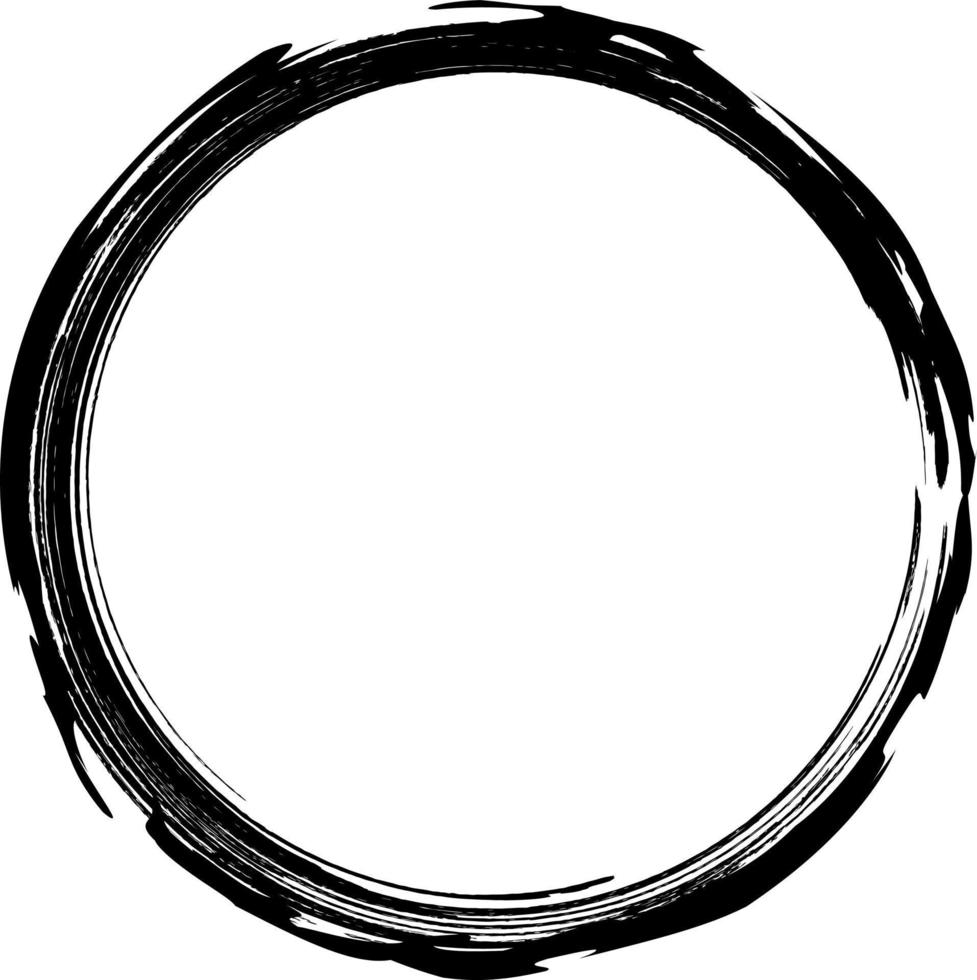 cadre grunge cercle sur fond blanc. vecteur