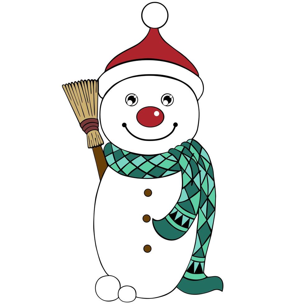 bonhomme de neige de caractère noël vecteur