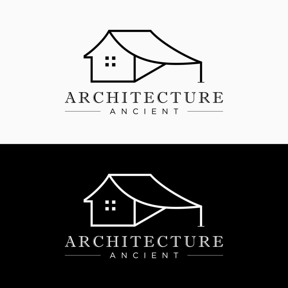 maison architecture classique moderne architecte rénovation réparation luxe logo design vecteur