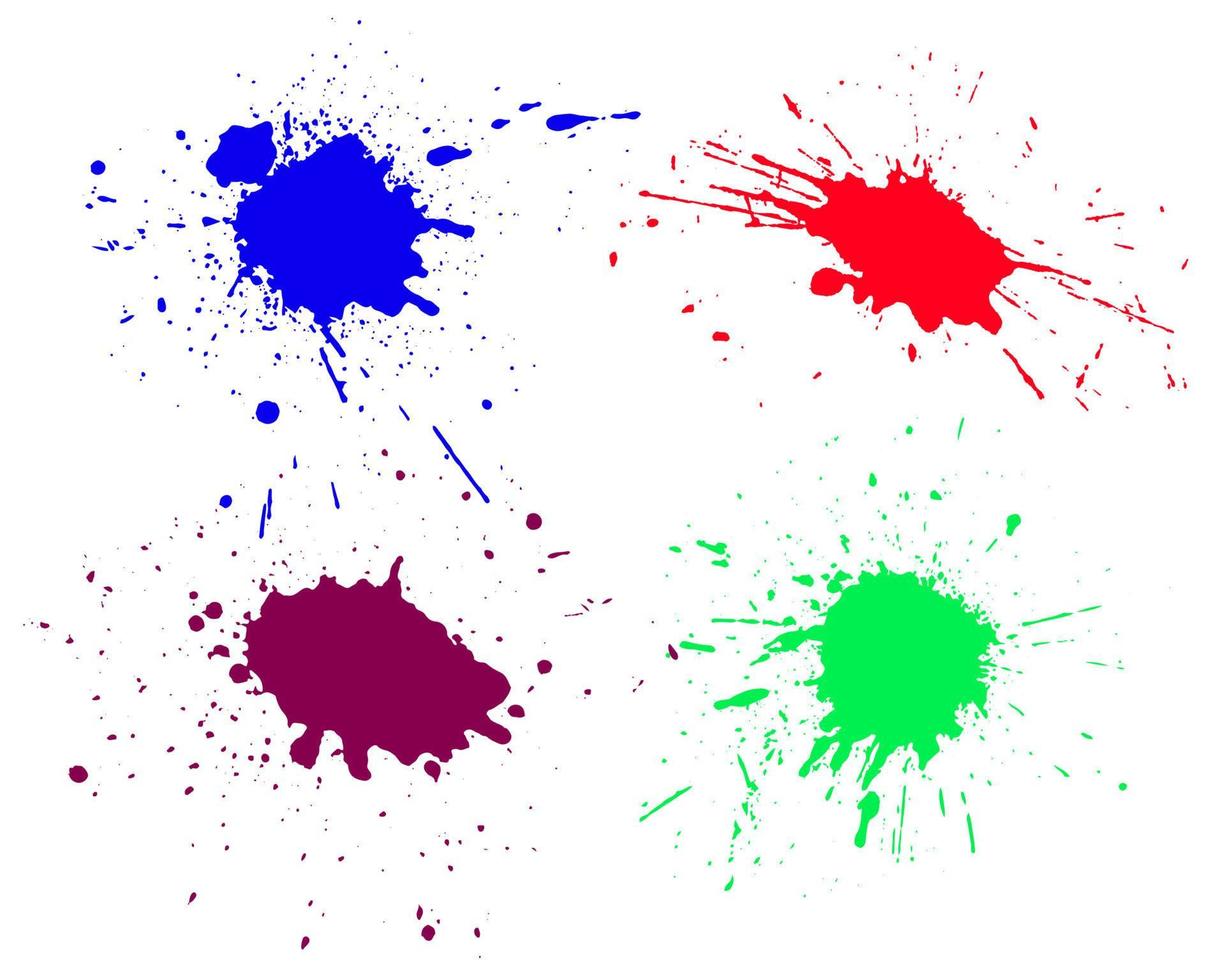 éclaboussures d'encre de couleur. éclaboussures de grunge. fond abstrait. bannières de texte grunge vecteur