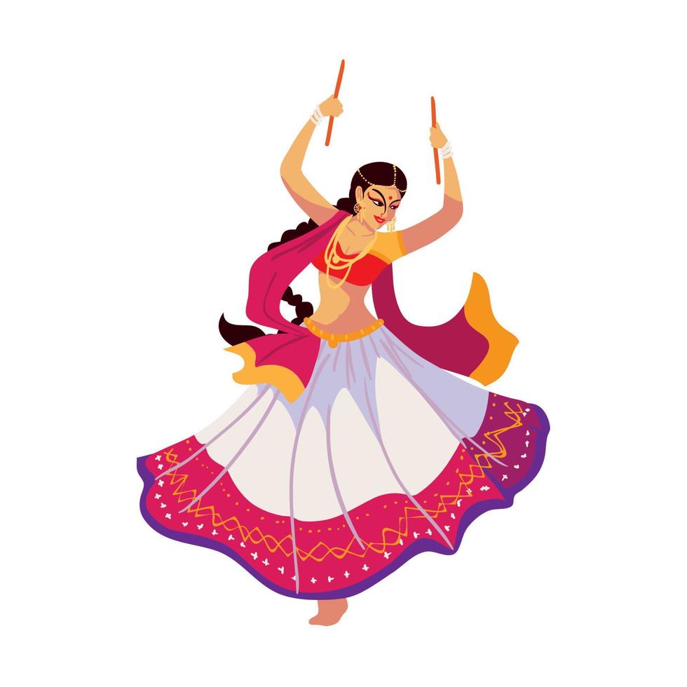 femme indienne qui danse vecteur