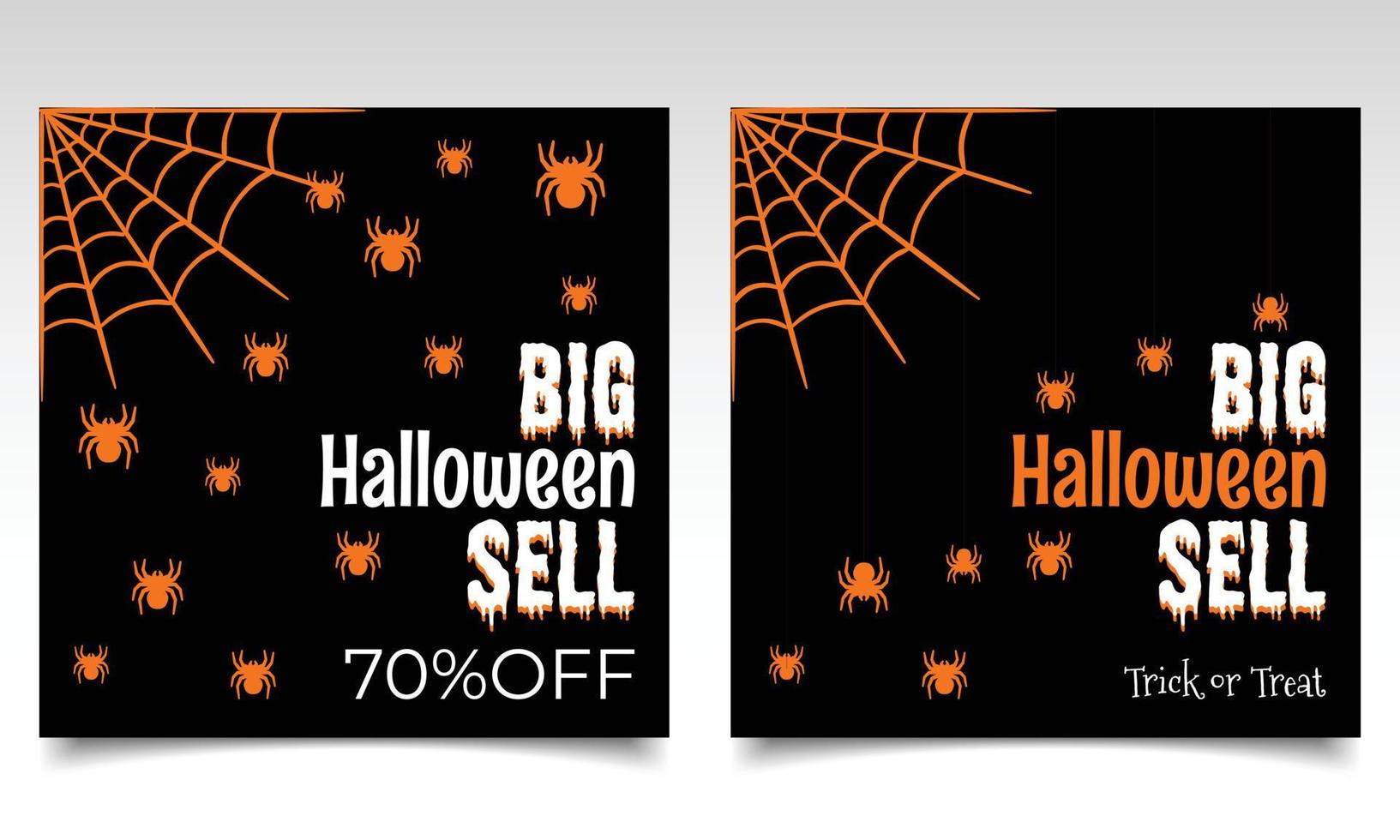 modèle de conception de bannière ou d'affiche ou de flyer de vente d'halloween. vecteur