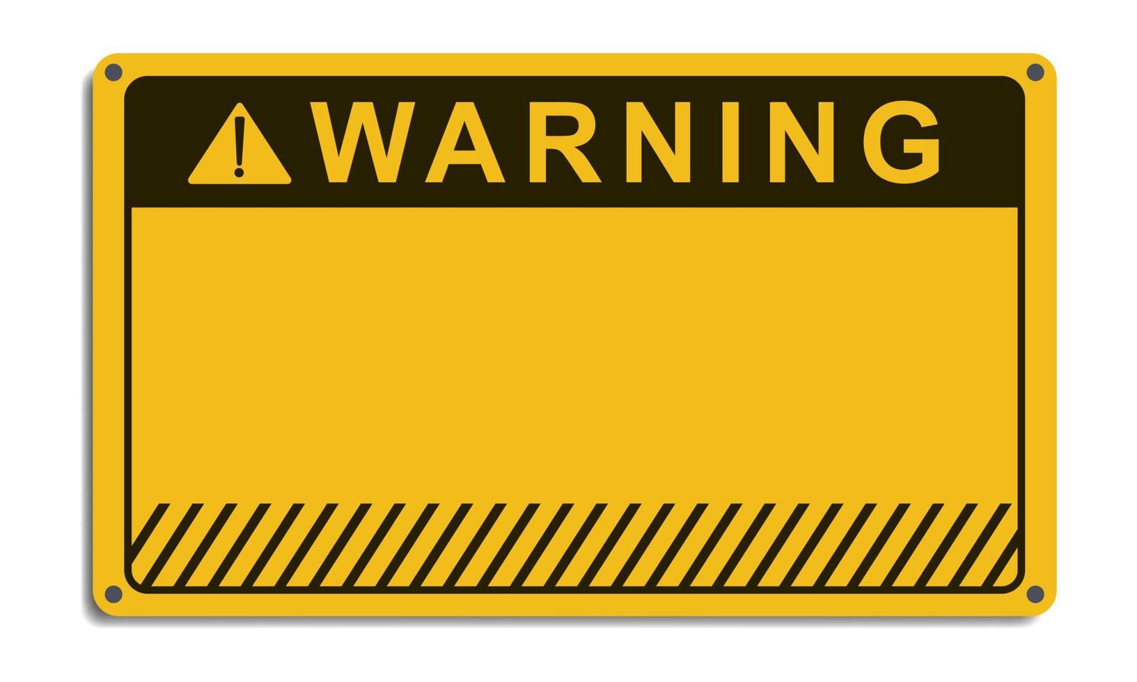 panneau d'avertissement vierge. avertissement signe vide attention jaune. illustration vectorielle. ep 10. vecteur