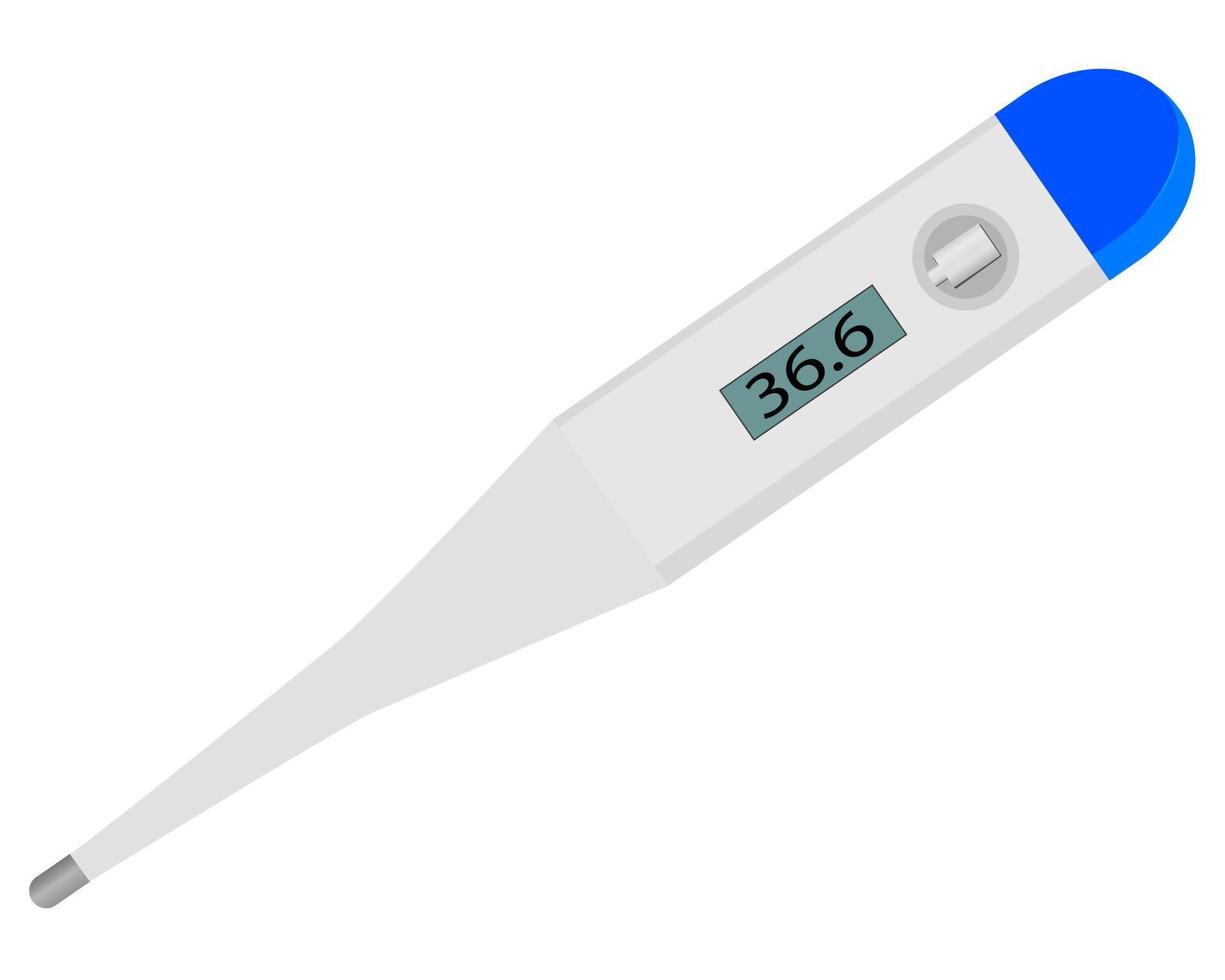 thermomètre numérique électronique pour la température corporelle sur fond blanc vecteur