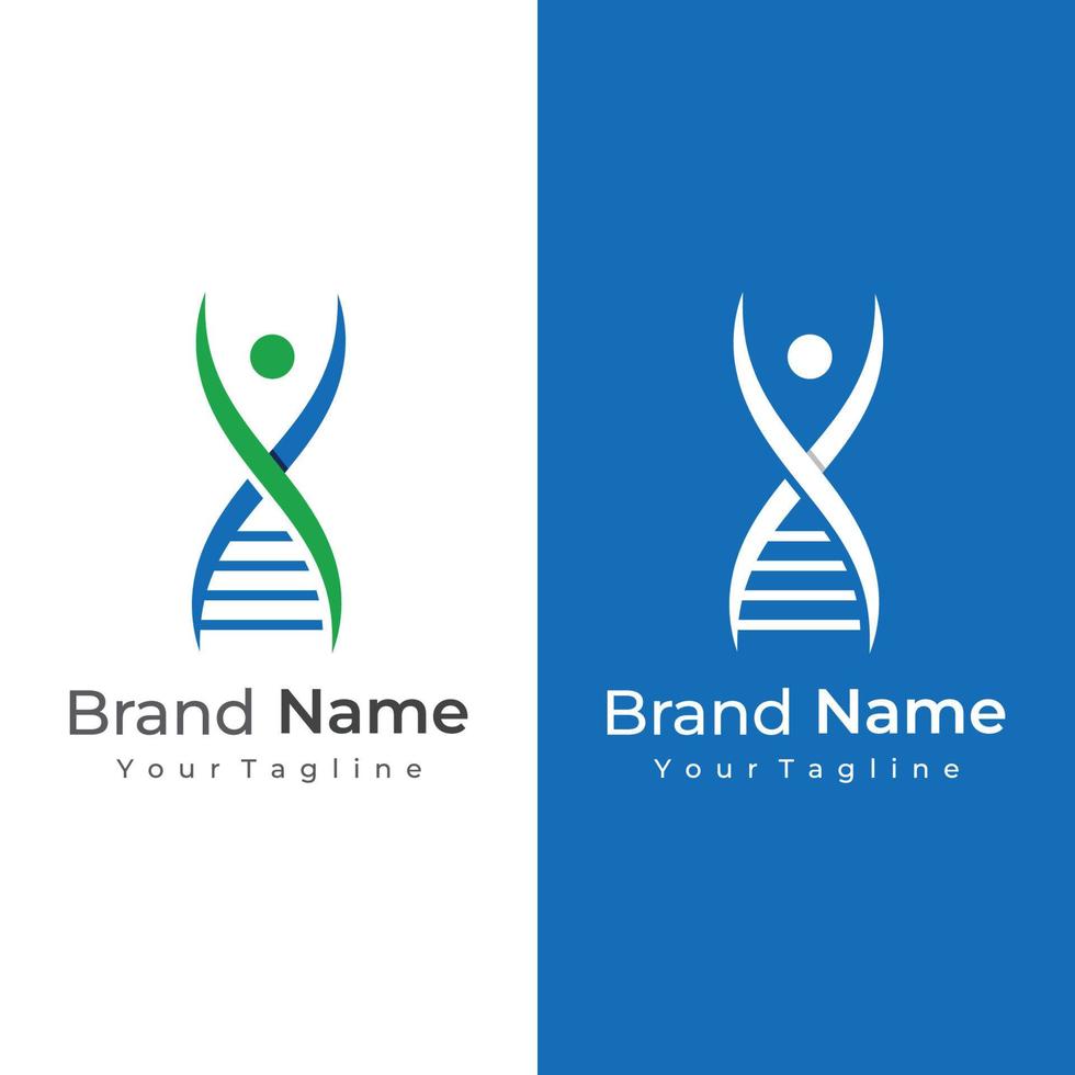 éléments d'adn de modèle de conception de logo. la technologie bio, les gens de l'adn, l'adn bio, les spirales d'adn. les logos peuvent être pour la science, la pharmacie et le médical. vecteur