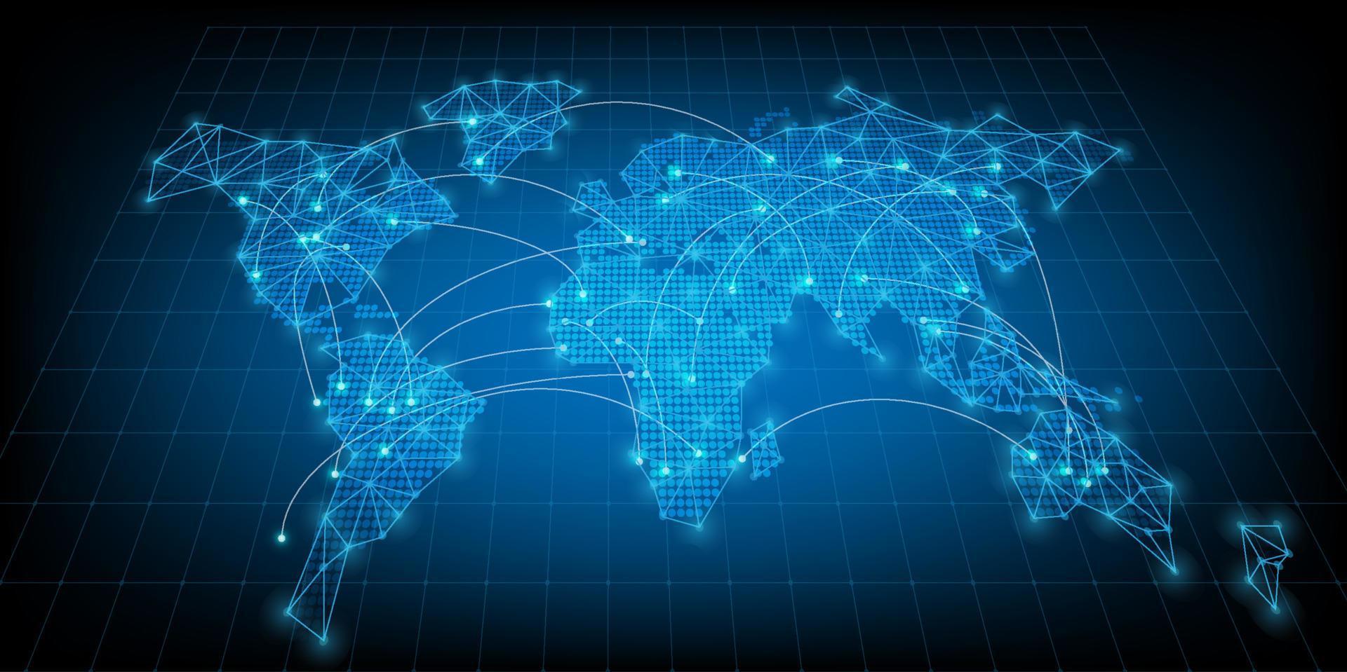 carte du monde connexion avec fond de site web moderne futuriste triangle ou vecteur de page de couverture pour le concept de technologie et de finance et l'éducation future entreprise