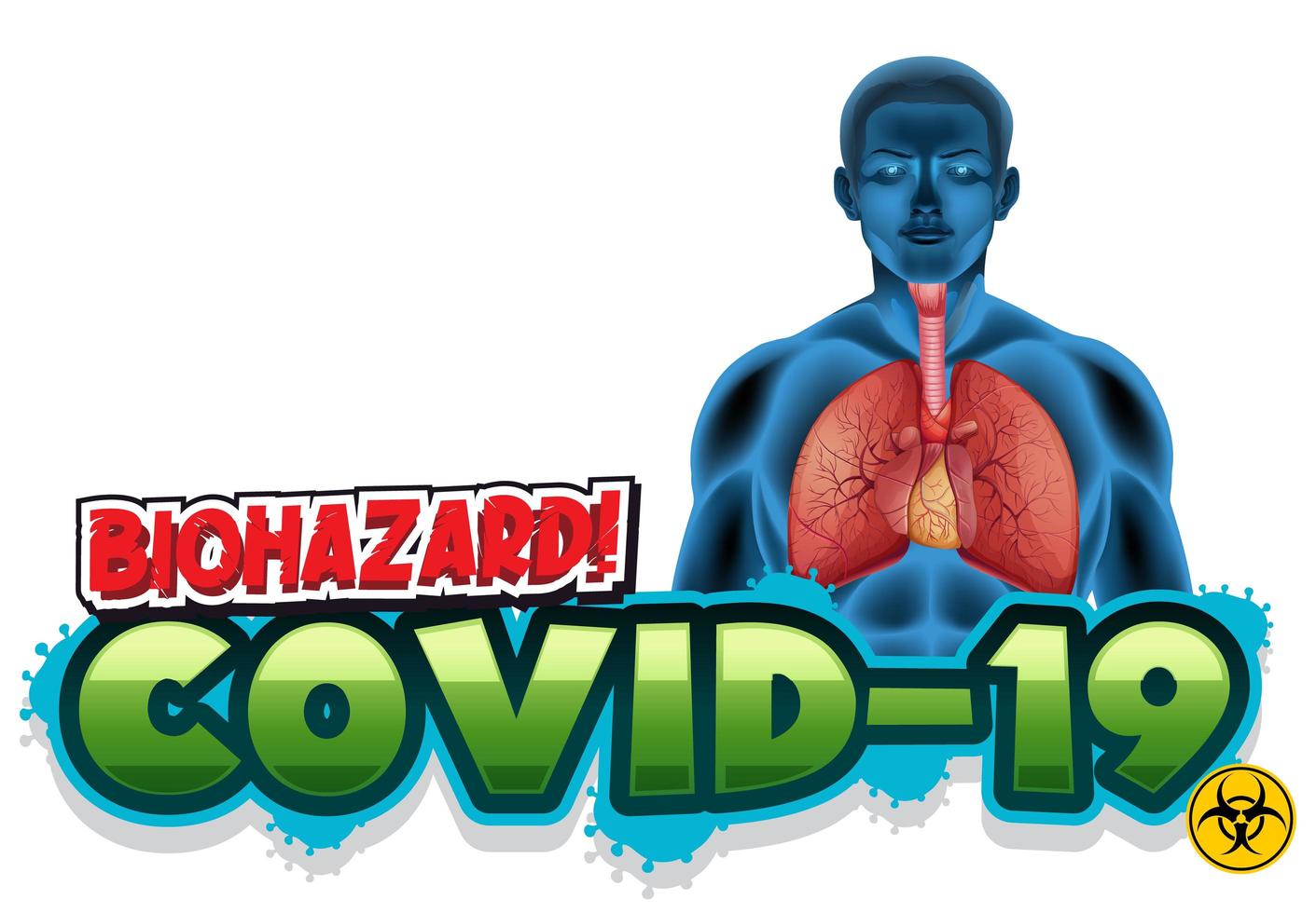 Covid 19 avec les poumons humains vecteur