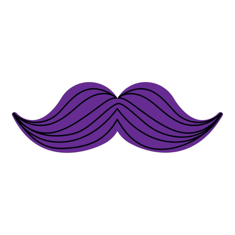 accessoire facial moustache violette vecteur