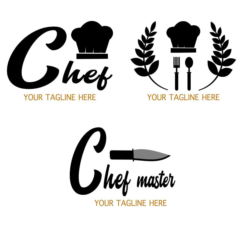 ensemble de logos de chef vecteur