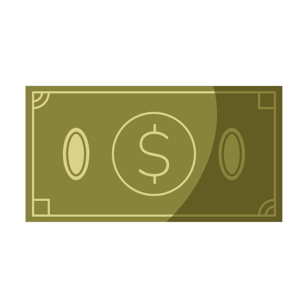 billet d'un dollar en argent vert vecteur