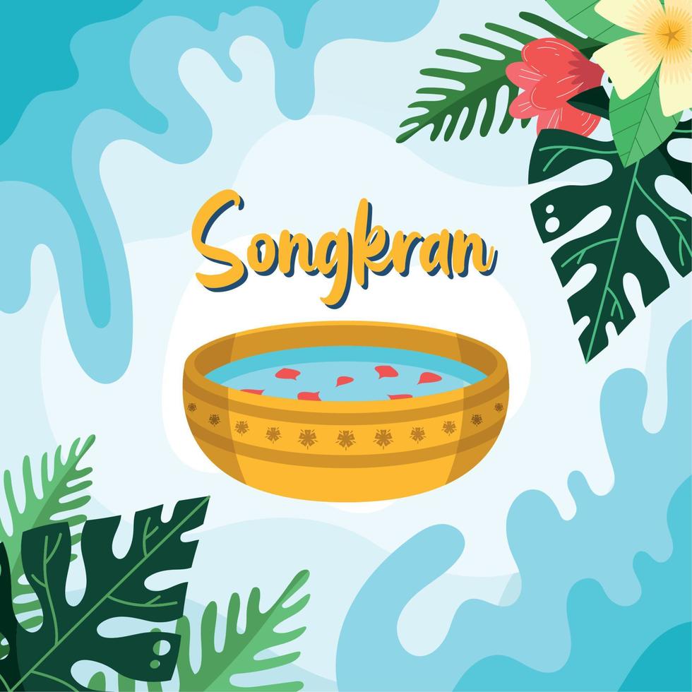 carte postale du festival de songkran vecteur