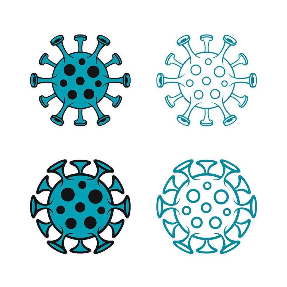 Coronavirus Covid-19 contoured icons vecteur