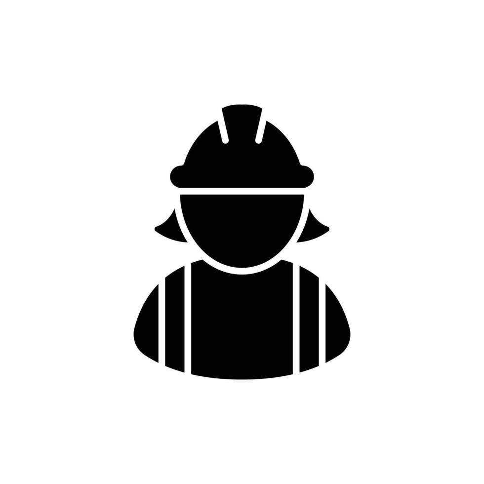 icône de travailleur de la construction féminine. travail, constructeur, employé, concept de casque. style solide simple. illustration de conception de vecteur de glyphe isolé sur fond blanc. ep 10.