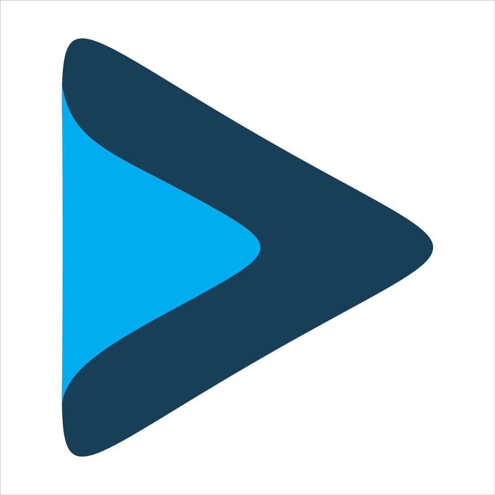 création de logo de flèche de jeu bleu triangle vecteur