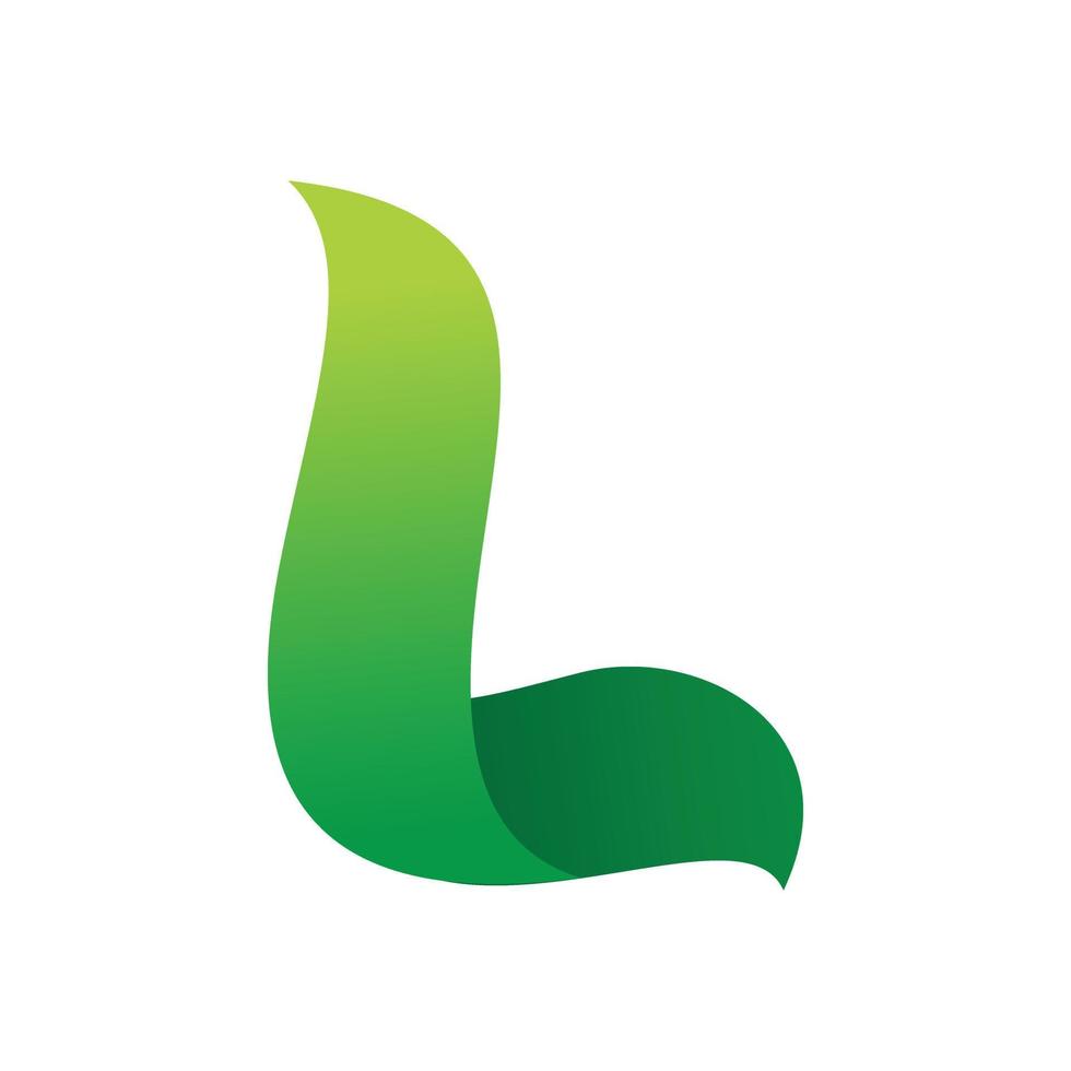 création de logo vert nature feuille lettre l vecteur