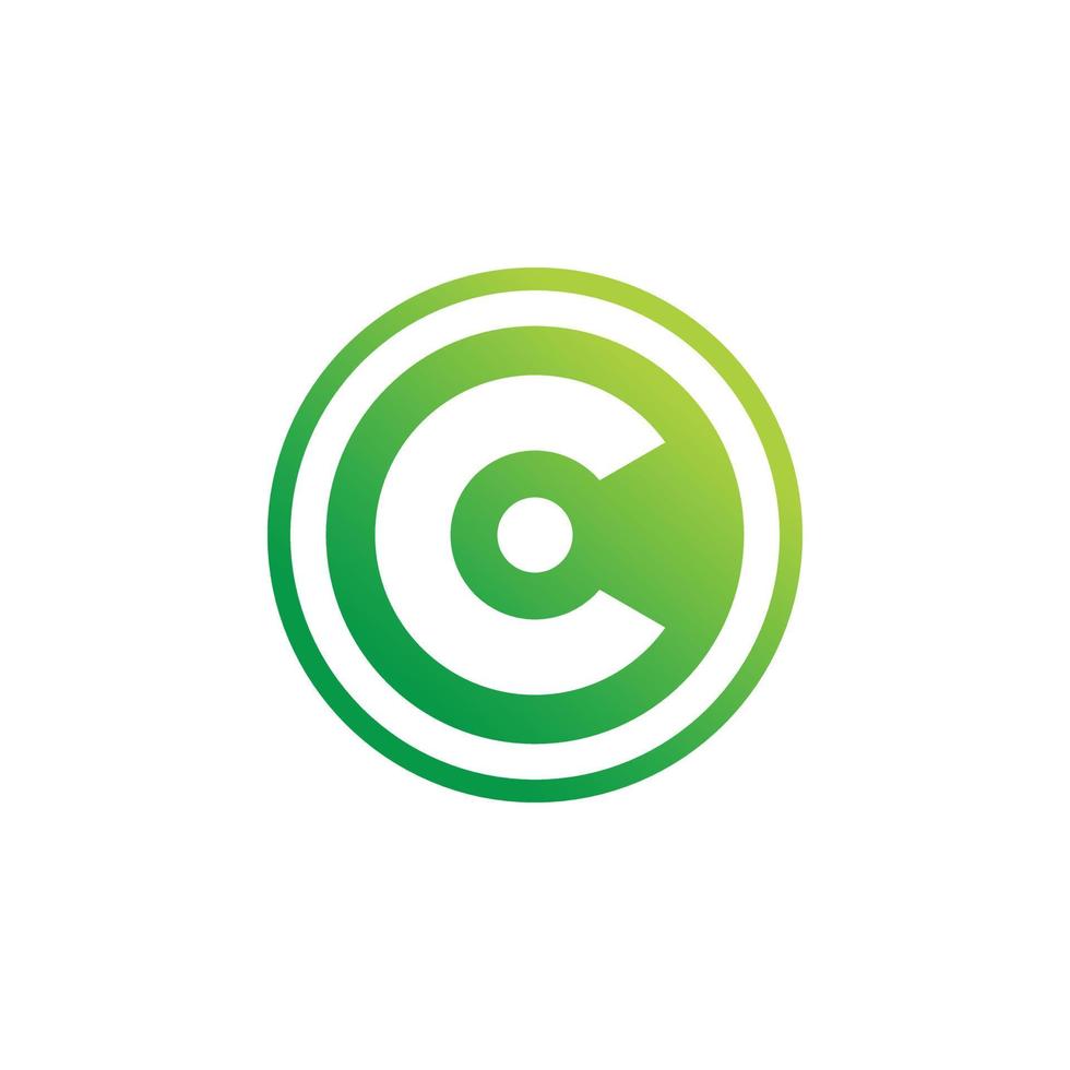 cercle vert lettre c création de logo vecteur