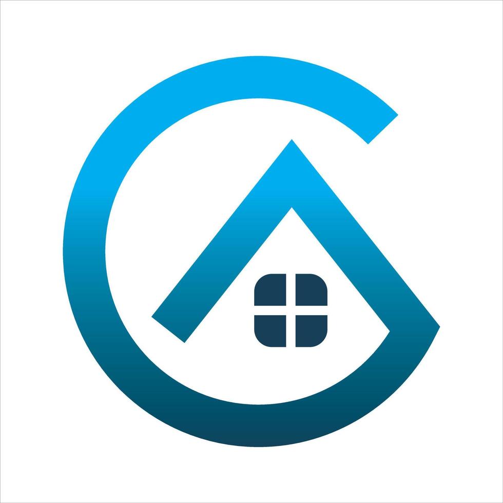 création de logo d'icône de bâtiment de logement de cercle vecteur