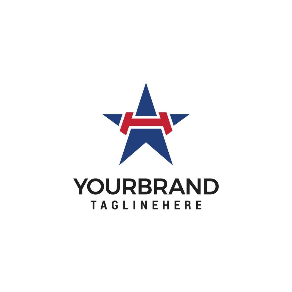 h logo étoile pour l'image de marque de l'entreprise lettre modèle illustration vectorielle pour votre marque. vecteur