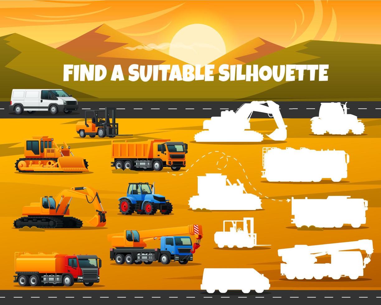 trouver une silhouette appropriée de camions, de tracteurs vecteur