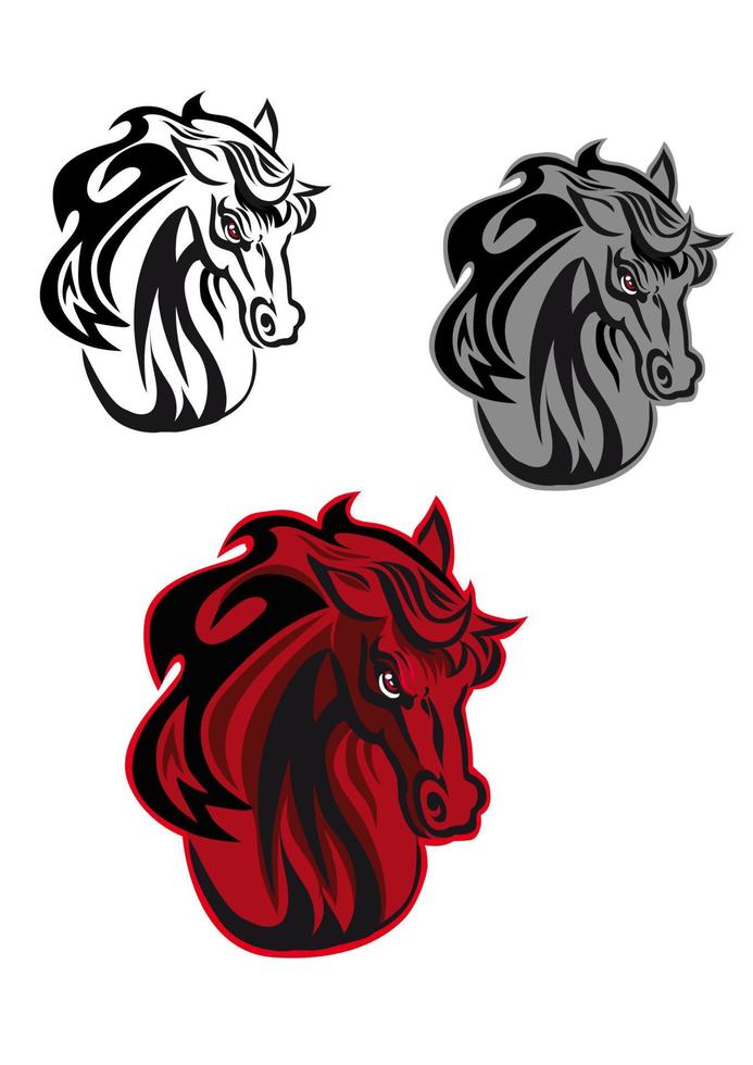 personnage de tatouage cheval mustang vecteur