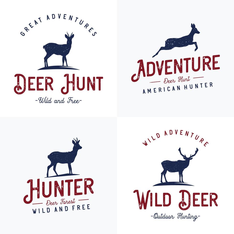 logo de cerf sauvage d'aventure d'expédition vecteur