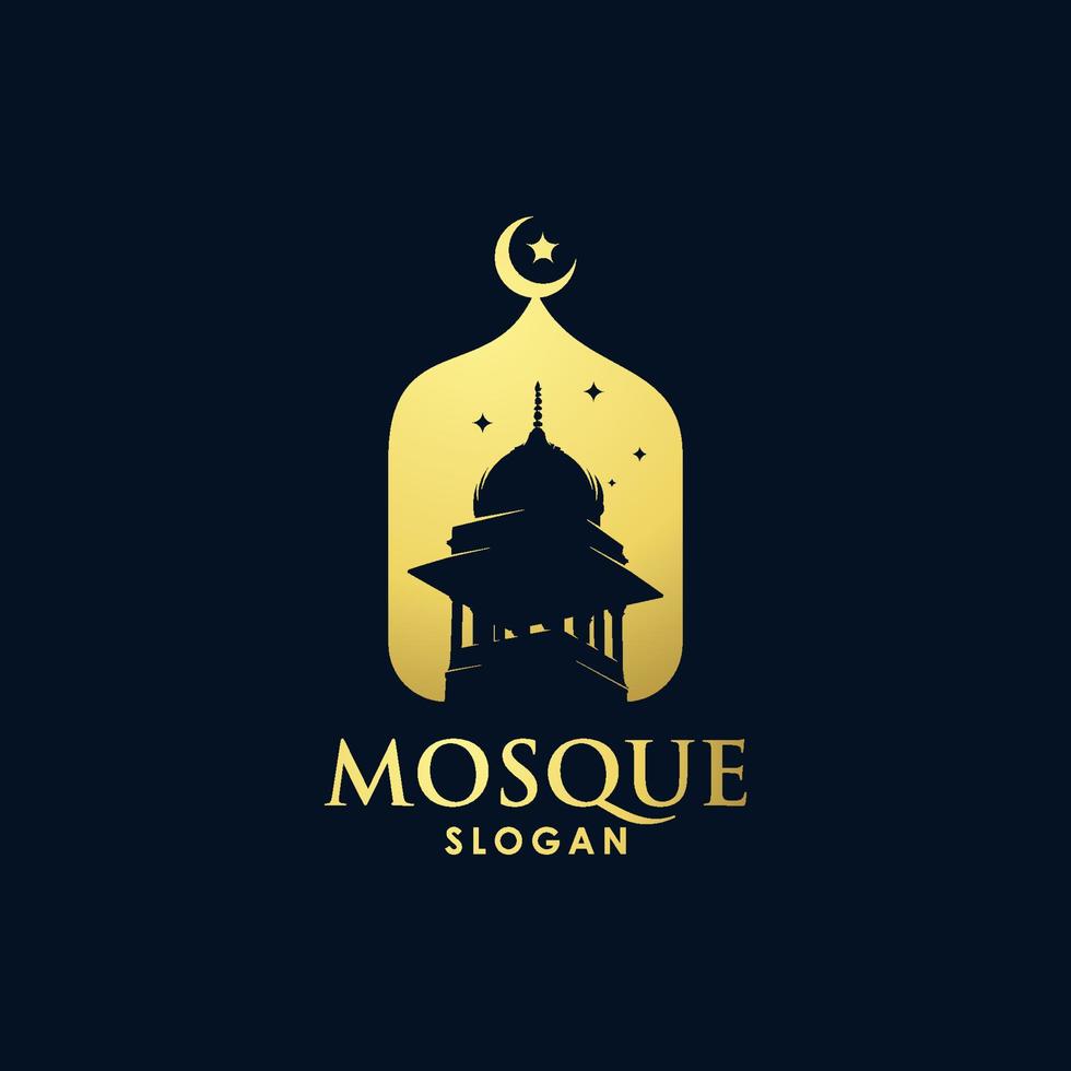 vecteur de logo d'art d'architecture de mosquée d'or