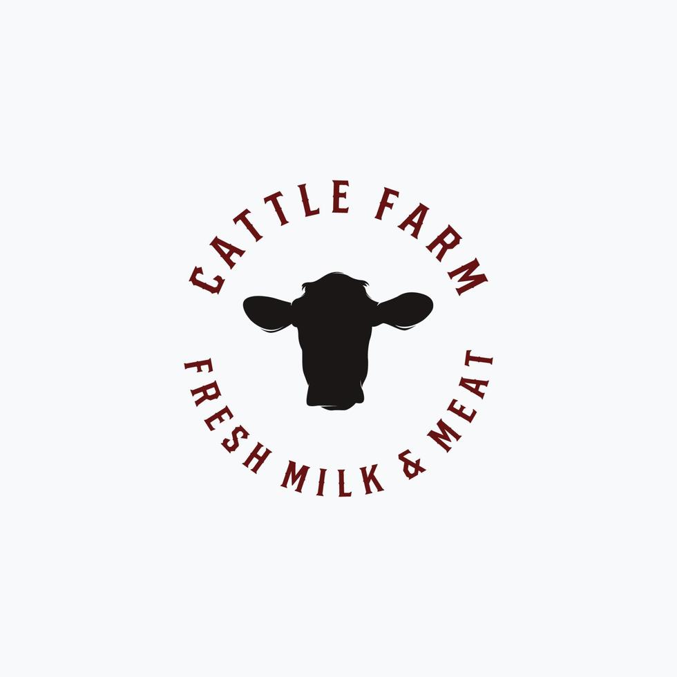vecteur de stock de conception de logo de ferme bovine
