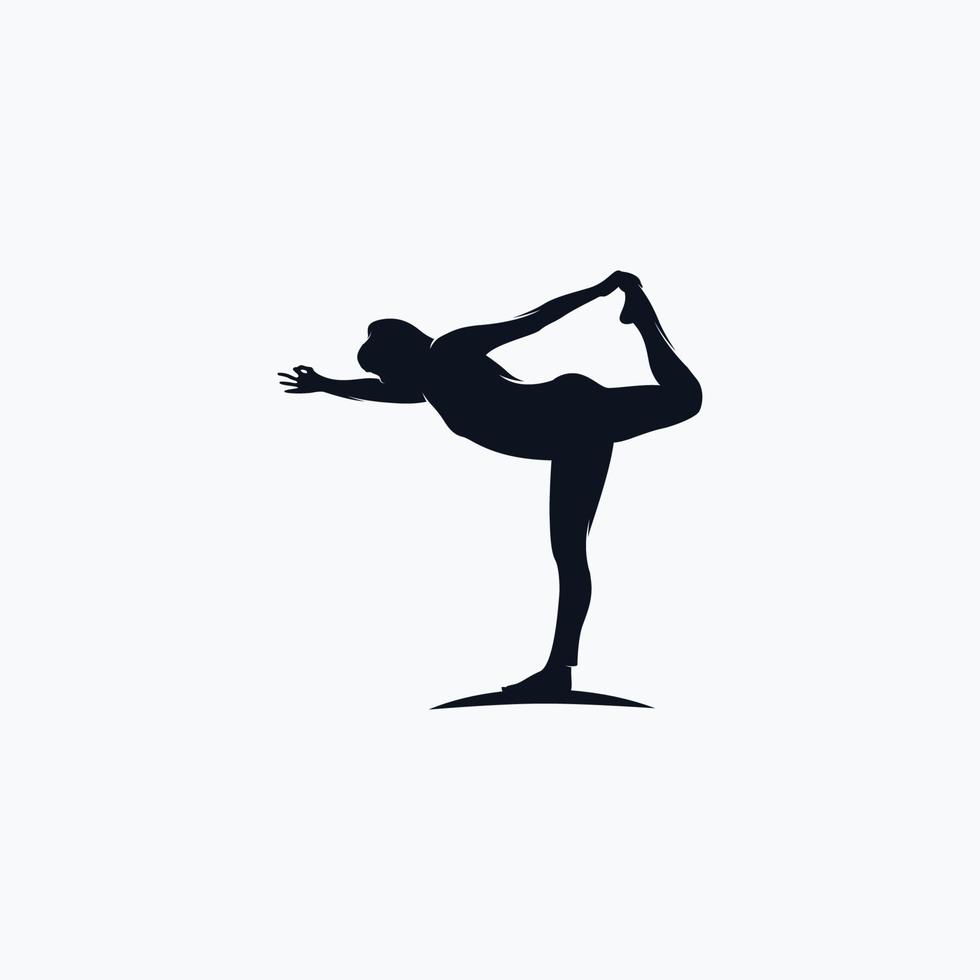 fitness gymnastique logo silhouette sportive vecteur