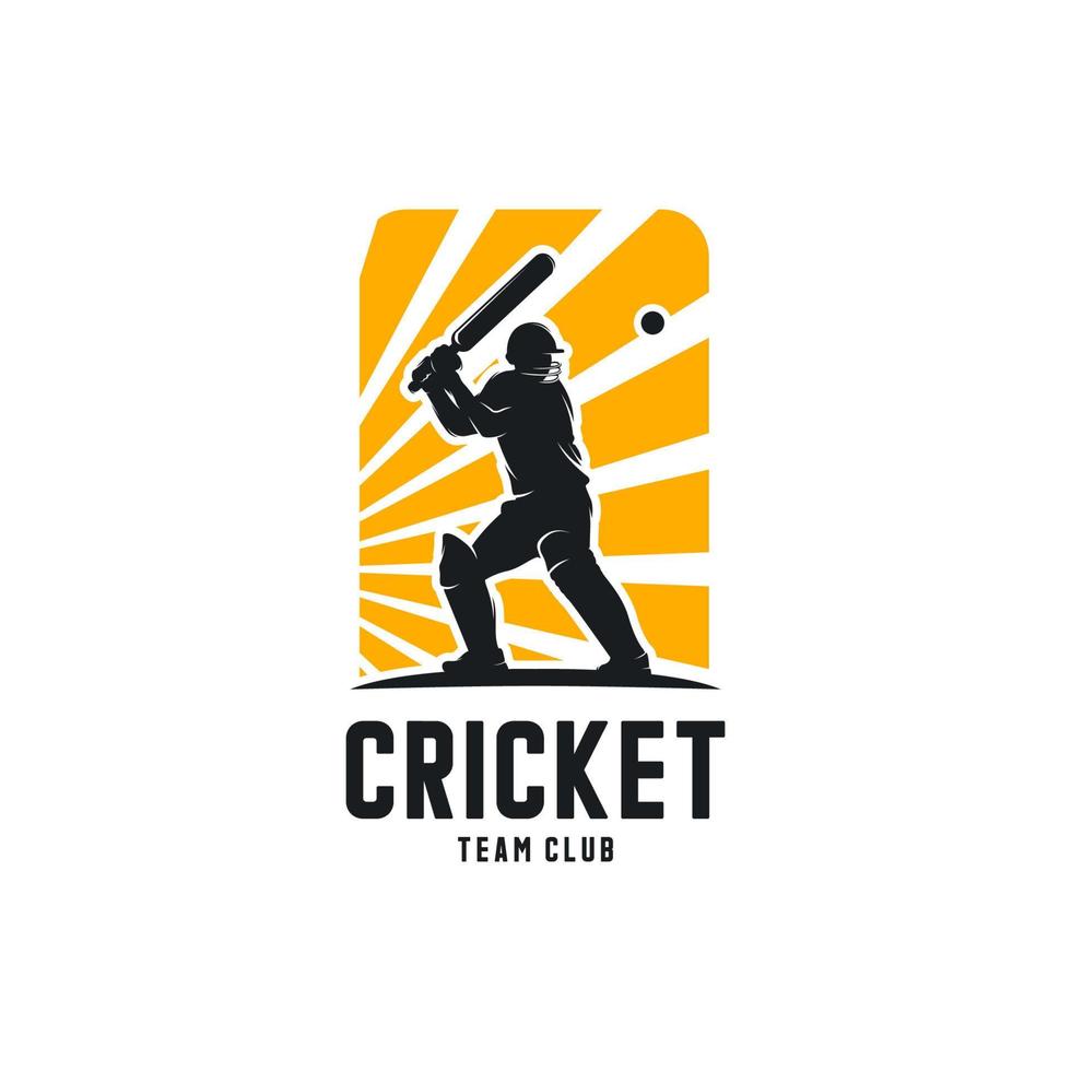 vecteur de conception de logo silhouette joueur de cricket