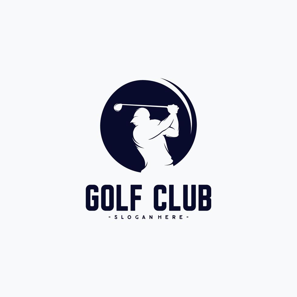 modèle de conception de logo de joueur de golf vecteur