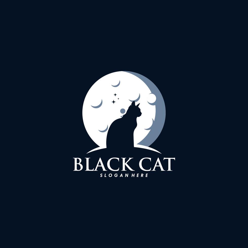 vecteur de conception de logo de chat noir