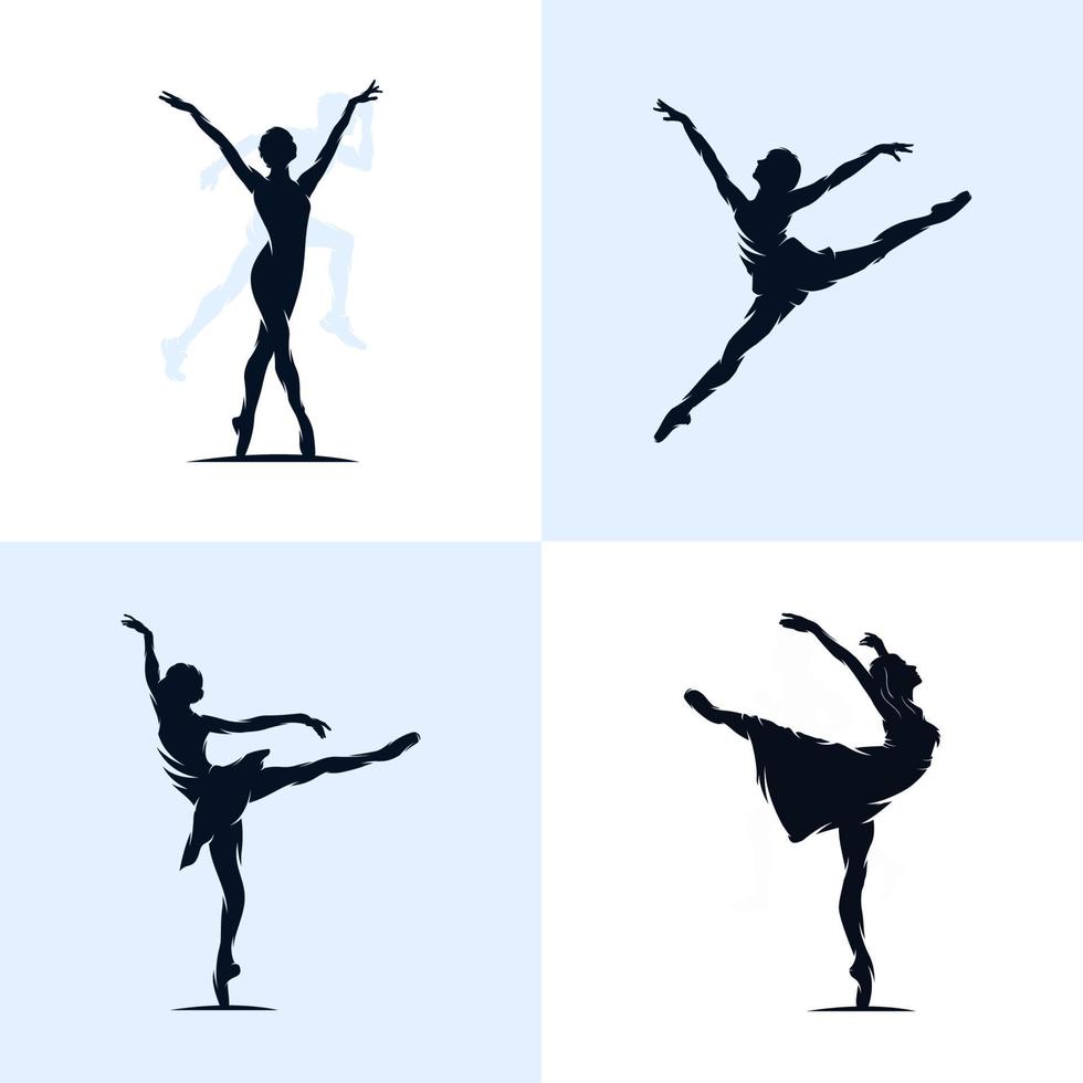 ensemble de vecteur de conception de logo de ballet