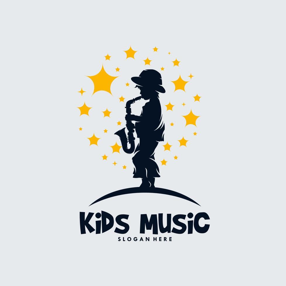 logo coloré d'éducation d'école de musique d'enfants vecteur