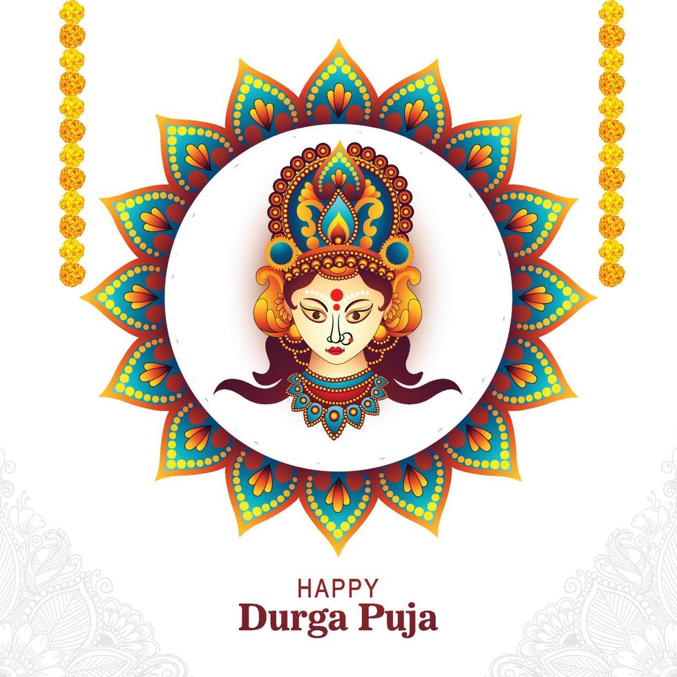 joyeux durga puja inde festival vacances carte illustration fond vecteur