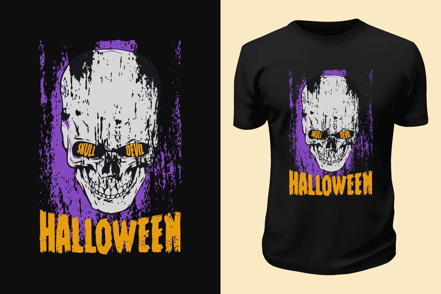 conception de t-shirt jour d'halloween vecteur