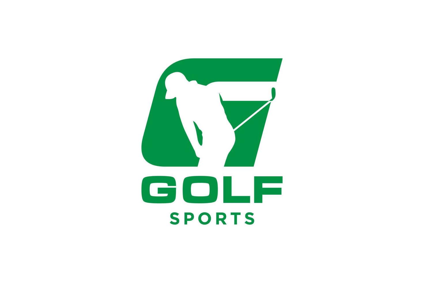 logo d'icône de lettre alphabet g pour modèle vectoriel de conception de logo de golf, étiquette vectorielle de golf, logo de championnat de golf, illustration, icône créative, concept de conception
