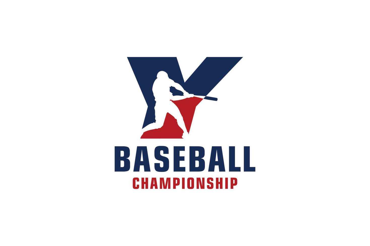 lettre y avec création de logo de baseball. éléments de modèle de conception de vecteur pour l'équipe sportive ou l'identité d'entreprise.