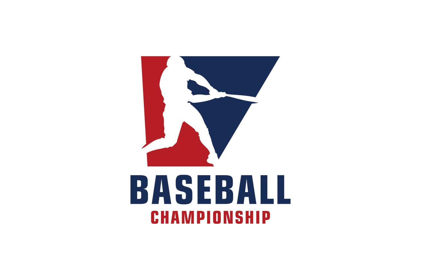 lettre v avec création de logo de baseball. éléments de modèle de conception de vecteur pour l'équipe sportive ou l'identité d'entreprise.