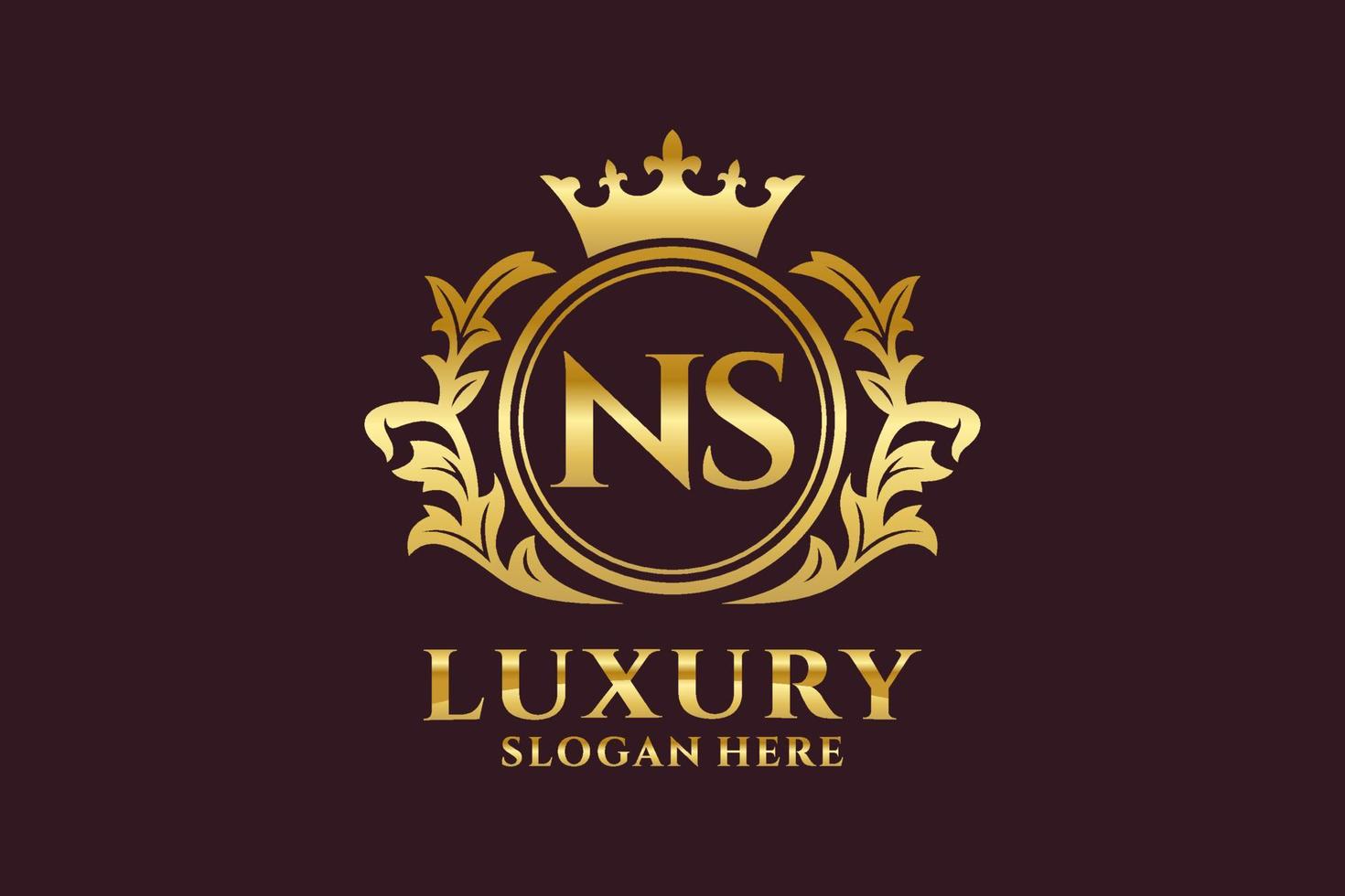 modèle de logo de luxe royal lettre initiale ns dans l'art vectoriel pour les projets de marque luxueux et autres illustrations vectorielles.