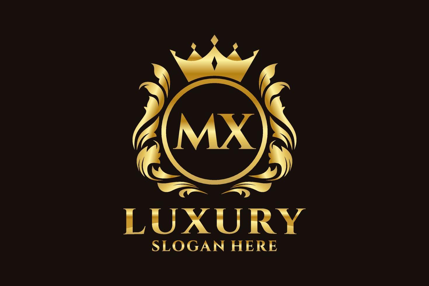 modèle initial de logo de luxe royal lettre mx dans l'art vectoriel pour les projets de marque de luxe et autres illustrations vectorielles.