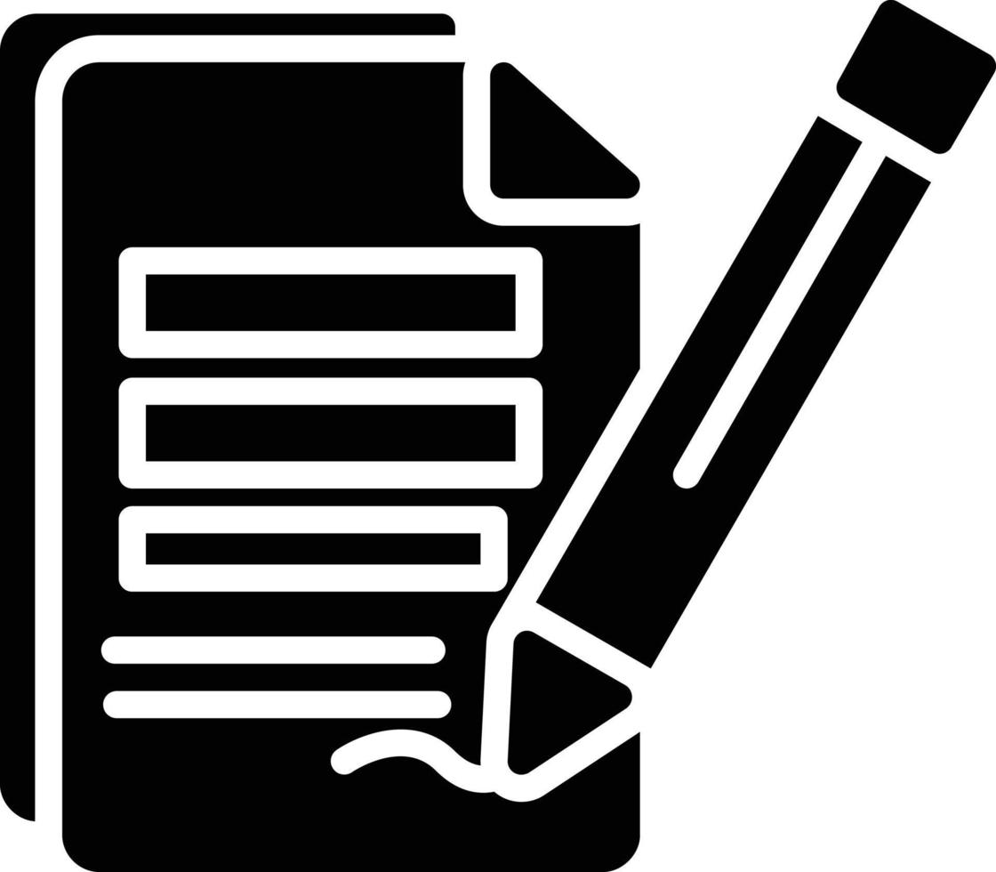 icône de glyphe de contrat de signature vecteur
